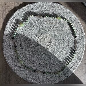 Jade, Malachite, Onyx Sterling Silver Necklace